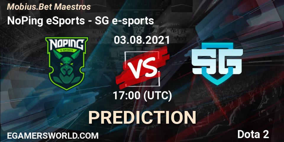 NoPing eSports vs SG e-sports: Match Prediction. 03.08.2021 at 17:12, Dota 2, Mobius.Bet Maestros