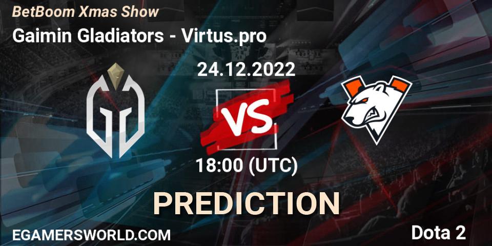 Gaimin Gladiators vs Virtus.pro: Match Prediction. 24.12.22, Dota 2, BetBoom Xmas Show