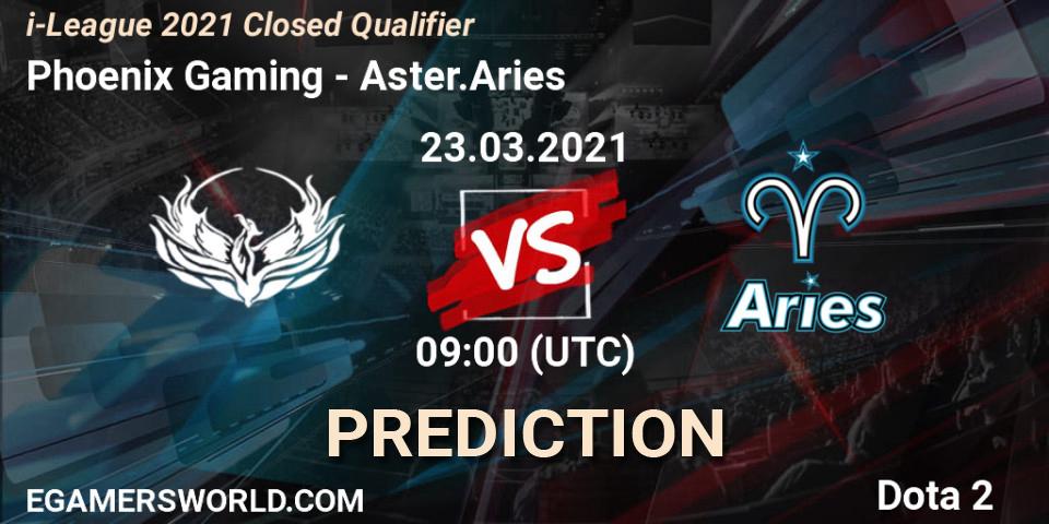 Phoenix Gaming vs Aster.Aries: Match Prediction. 23.03.2021 at 09:10, Dota 2, i-League 2021 Closed Qualifier