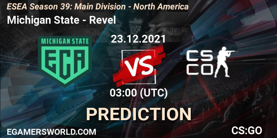 Michigan State vs Revel: Match Prediction. 29.12.2021 at 03:00, Counter-Strike (CS2), ESEA Season 39: Main Division - North America