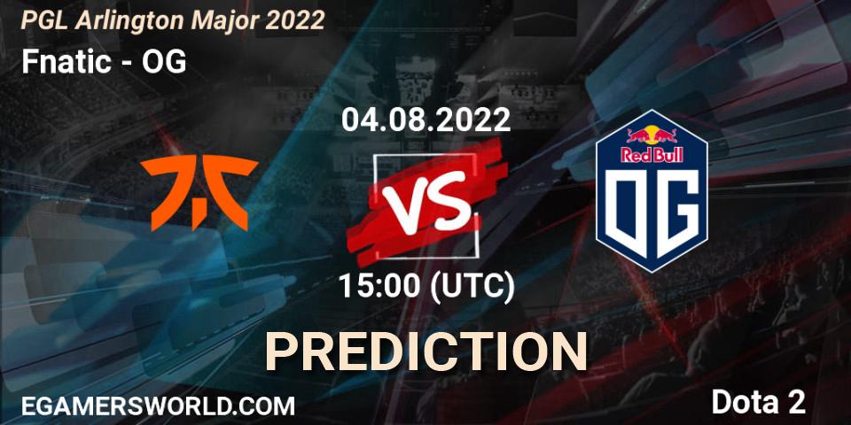 Fnatic vs OG: Match Prediction. 04.08.22, Dota 2, PGL Arlington Major 2022 - Group Stage