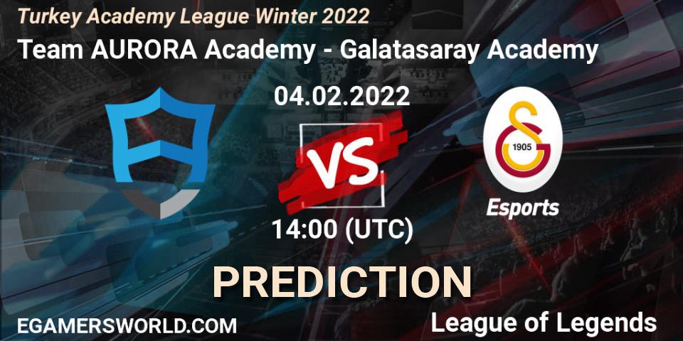 Team AURORA Academy vs Galatasaray Academy: Match Prediction. 04.02.2022 at 14:00, LoL, Turkey Academy League Winter 2022