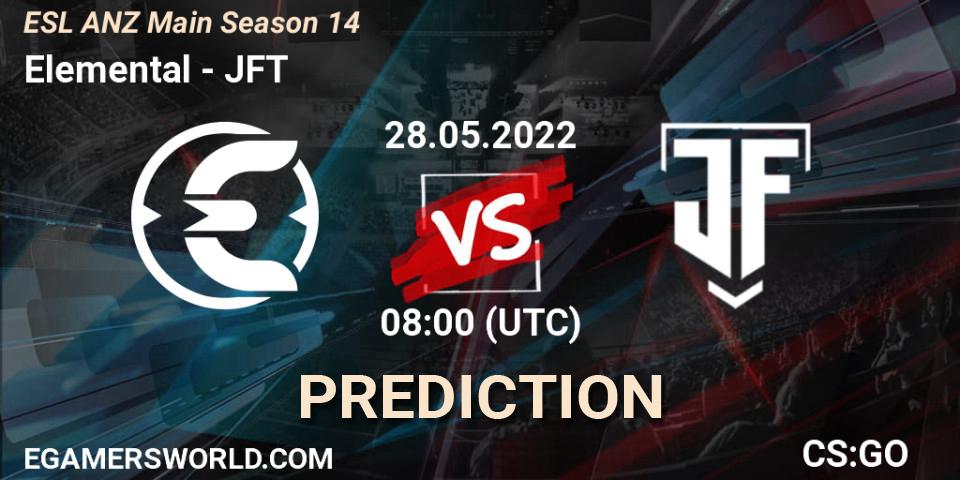 Elemental vs JFT: Match Prediction. 28.05.2022 at 08:00, Counter-Strike (CS2), ESL ANZ Main Season 14