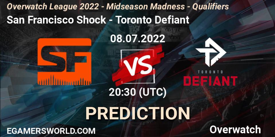 San Francisco Shock vs Toronto Defiant: Match Prediction. 08.07.2022 at 20:55, Overwatch, Overwatch League 2022 - Midseason Madness - Qualifiers