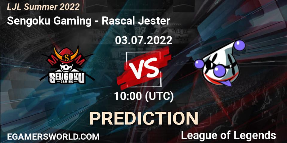 Sengoku Gaming vs Rascal Jester: Match Prediction. 03.07.2022 at 10:00, LoL, LJL Summer 2022