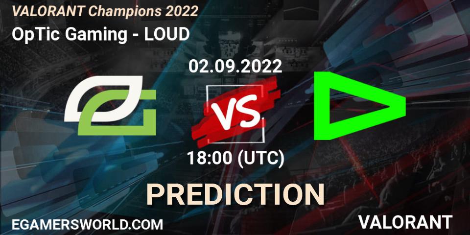 OpTic Gaming vs LOUD: Match Prediction. 02.09.22, VALORANT, VALORANT Champions 2022