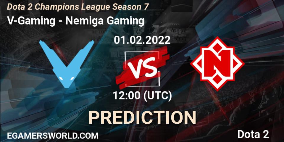 V-Gaming vs Nemiga Gaming: Match Prediction. 01.02.2022 at 12:01, Dota 2, Dota 2 Champions League 2022 Season 7