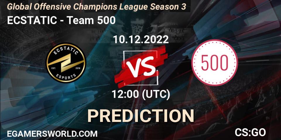 ECSTATIC vs Team 500: Match Prediction. 10.12.22, CS2 (CS:GO), Global Offensive Champions League Season 3