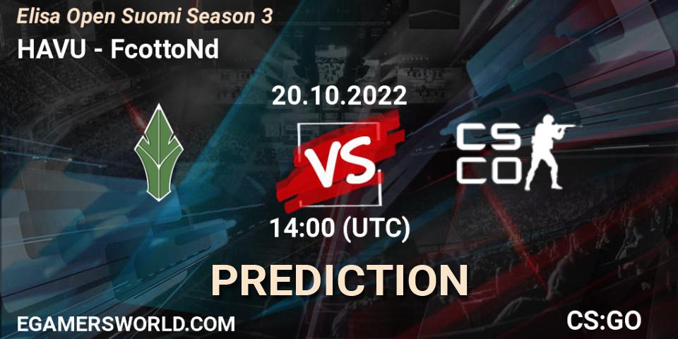 HAVU vs FcottoNd: Match Prediction. 20.10.2022 at 14:00, Counter-Strike (CS2), Elisa Open Suomi Season 3