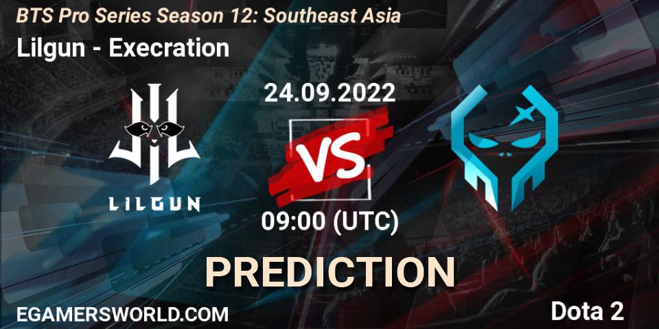 Lilgun vs Execration: Match Prediction. 24.09.22, Dota 2, BTS Pro Series Season 12: Southeast Asia