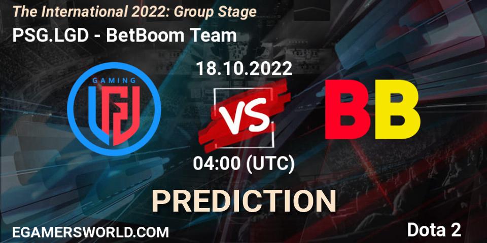 PSG.LGD vs BetBoom Team: Match Prediction. 18.10.2022 at 04:20, Dota 2, The International 2022: Group Stage