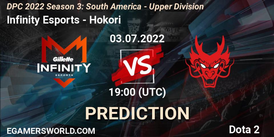 Infinity Esports vs Hokori: Match Prediction. 03.07.2022 at 19:02, Dota 2, DPC SA 2021/2022 Tour 3: Division I