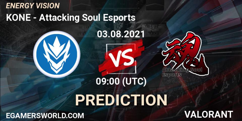 KONE vs Attacking Soul Esports: Match Prediction. 03.08.2021 at 09:00, VALORANT, ENERGY VISION