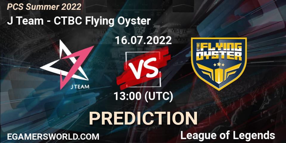 J Team vs CTBC Flying Oyster: Match Prediction. 16.07.22, LoL, PCS Summer 2022