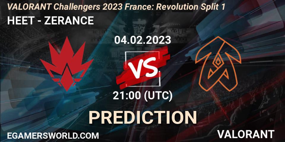 HEET vs ZERANCE: Match Prediction. 04.02.23, VALORANT, VALORANT Challengers 2023 France: Revolution Split 1