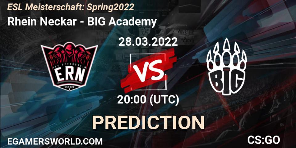 Rhein Neckar vs BIG Academy: Match Prediction. 28.03.2022 at 19:00, Counter-Strike (CS2), ESL Meisterschaft: Spring 2022