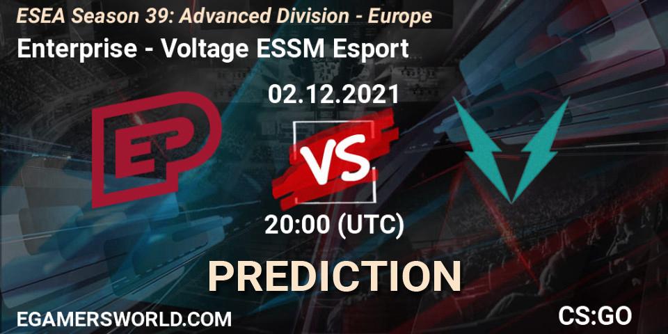 Enterprise vs Voltage ESSM Esport: Match Prediction. 02.12.2021 at 20:00, Counter-Strike (CS2), ESEA Season 39: Advanced Division - Europe