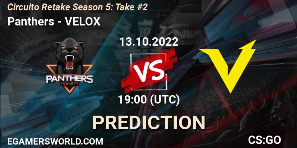 Panthers vs VELOX: Match Prediction. 13.10.2022 at 19:00, Counter-Strike (CS2), Circuito Retake Season 5: Take #2