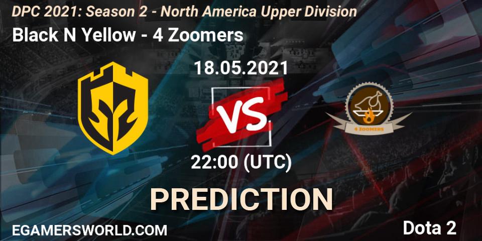 Black N Yellow vs 4 Zoomers: Match Prediction. 18.05.21, Dota 2, DPC 2021: Season 2 - North America Upper Division 