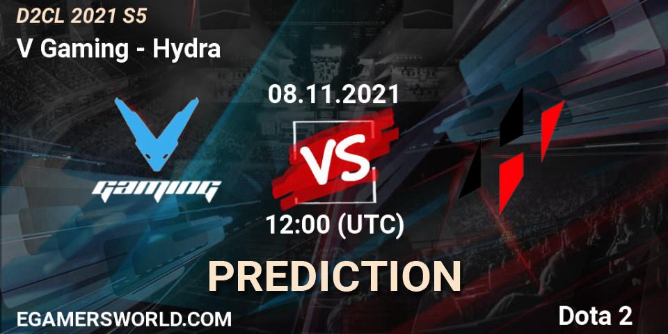 V Gaming vs Hydra: Match Prediction. 08.11.2021 at 11:59, Dota 2, Dota 2 Champions League 2021 Season 5