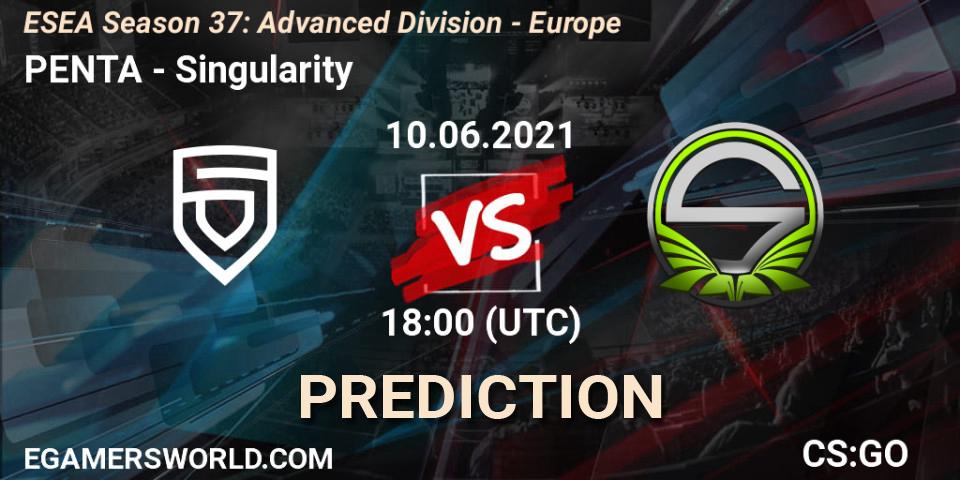 PENTA vs Singularity: Match Prediction. 10.06.21, CS2 (CS:GO), ESEA Season 37: Advanced Division - Europe
