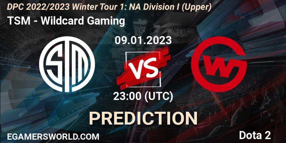 TSM vs Wildcard Gaming: Match Prediction. 09.01.2023 at 23:00, Dota 2, DPC 2022/2023 Winter Tour 1: NA Division I (Upper)