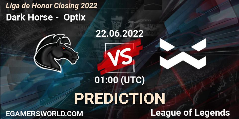 Dark Horse vs Optix: Match Prediction. 22.06.22, LoL, Liga de Honor Closing 2022