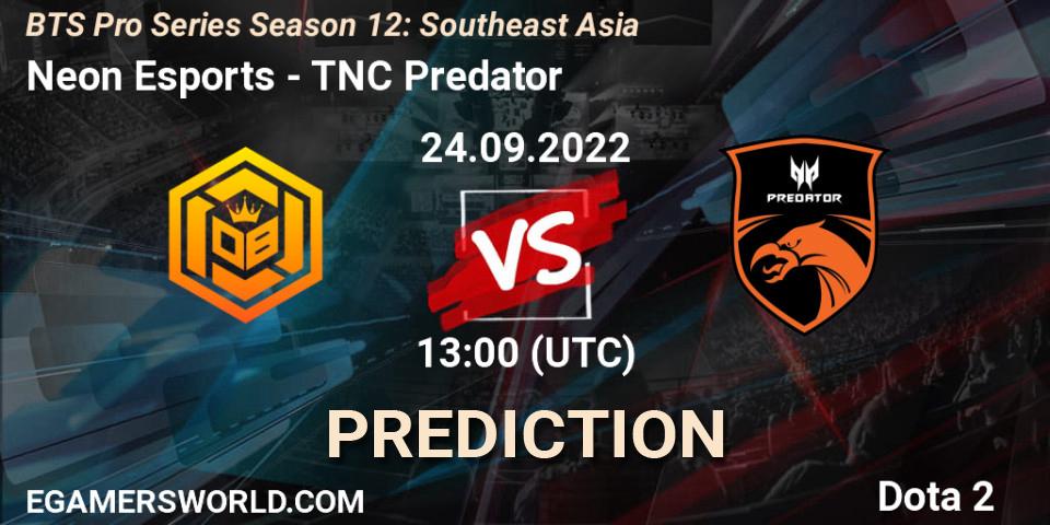 Neon Esports vs TNC Predator: Match Prediction. 24.09.22, Dota 2, BTS Pro Series Season 12: Southeast Asia