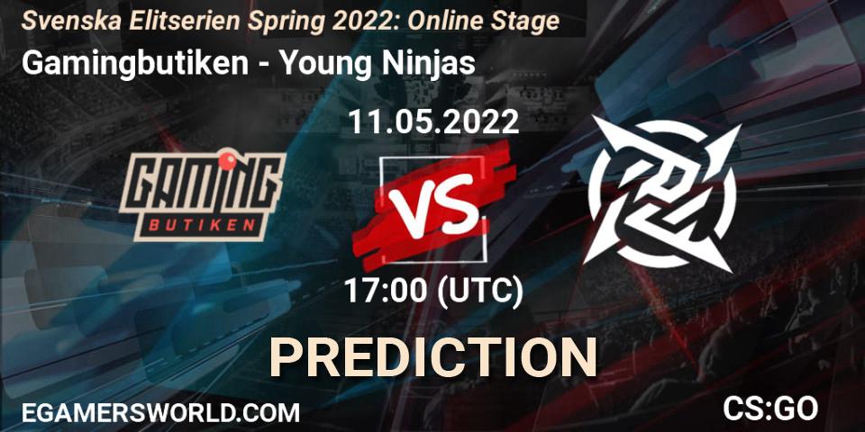 Gamingbutiken vs Young Ninjas: Match Prediction. 11.05.2022 at 17:00, Counter-Strike (CS2), Svenska Elitserien Spring 2022: Online Stage