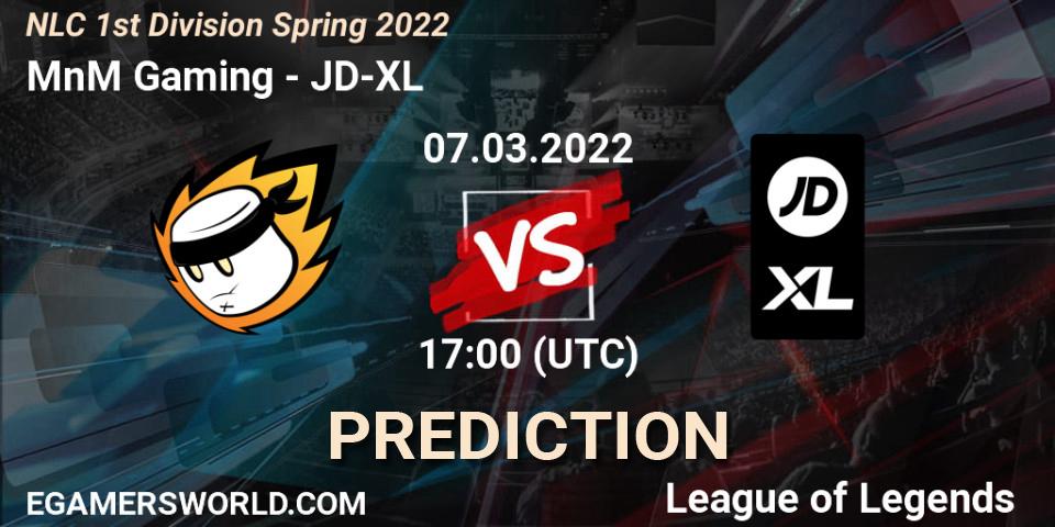 MnM Gaming vs JD-XL: Match Prediction. 07.03.2022 at 17:00, LoL, NLC 1st Division Spring 2022