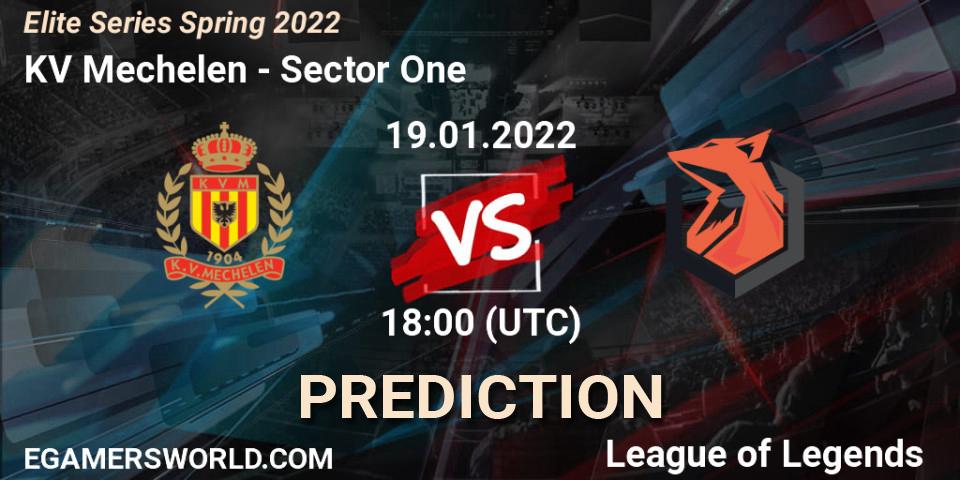 KV Mechelen vs Sector One: Match Prediction. 19.01.2022 at 18:00, LoL, Elite Series Spring 2022