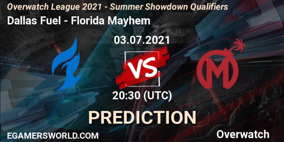 Dallas Fuel vs Florida Mayhem: Match Prediction. 03.07.2021 at 20:30, Overwatch, Overwatch League 2021 - Summer Showdown Qualifiers