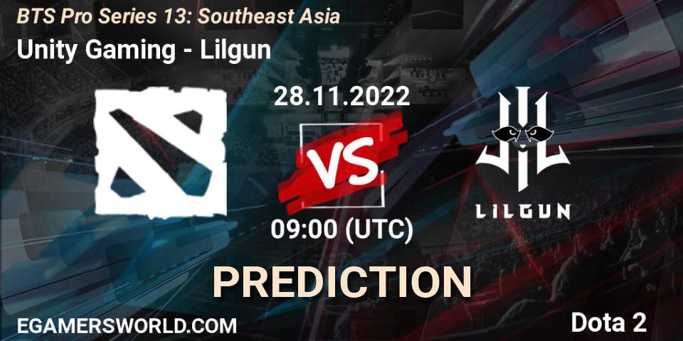 Unity Gaming vs Lilgun: Match Prediction. 28.11.22, Dota 2, BTS Pro Series 13: Southeast Asia
