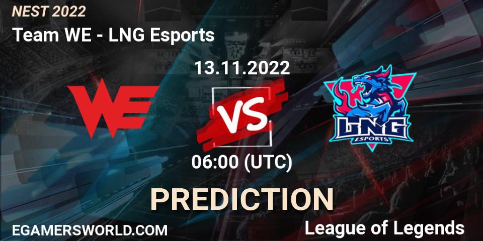 Team WE vs LNG Esports: Match Prediction. 13.11.2022 at 06:00, LoL, NEST 2022