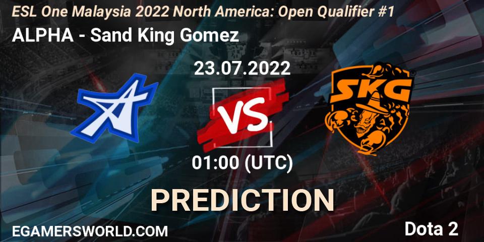 ALPHA vs Sand King Gomez: Match Prediction. 23.07.22, Dota 2, ESL One Malaysia 2022 North America: Open Qualifier #1