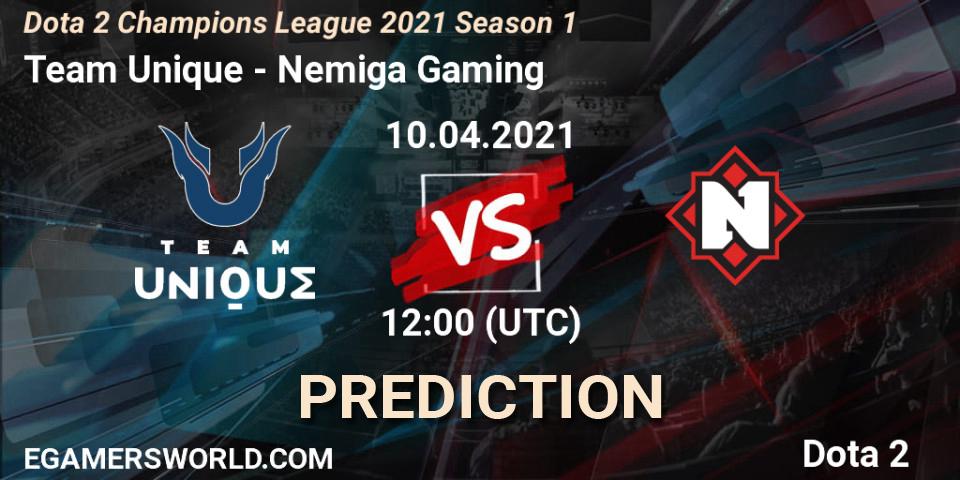 Team Unique vs Nemiga Gaming: Match Prediction. 10.04.2021 at 11:41, Dota 2, Dota 2 Champions League 2021 Season 1