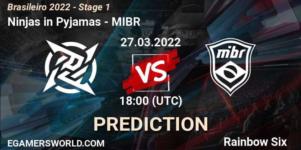 Ninjas in Pyjamas vs MIBR: Match Prediction. 27.03.22, Rainbow Six, Brasileirão 2022 - Stage 1