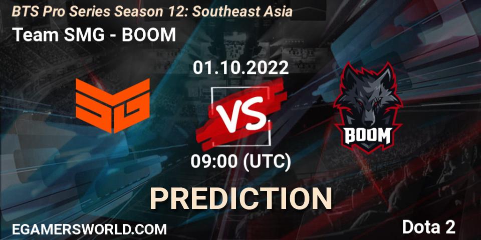 Team SMG vs BOOM: Match Prediction. 01.10.22, Dota 2, BTS Pro Series Season 12: Southeast Asia