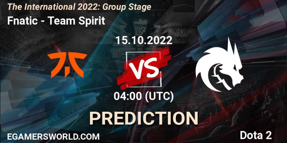 Fnatic vs Team Spirit: Match Prediction. 15.10.22, Dota 2, The International 2022: Group Stage
