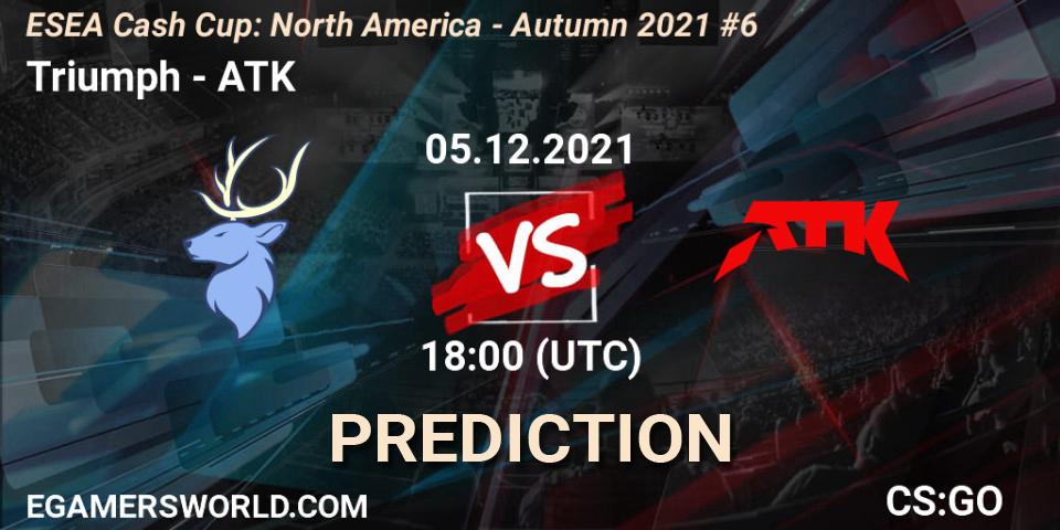 Triumph vs ATK: Match Prediction. 05.12.21, CS2 (CS:GO), ESEA Cash Cup: North America - Autumn 2021 #6