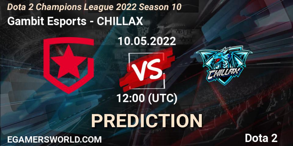 Gambit Esports vs CHILLAX: Match Prediction. 10.05.2022 at 12:00, Dota 2, Dota 2 Champions League 2022 Season 10 