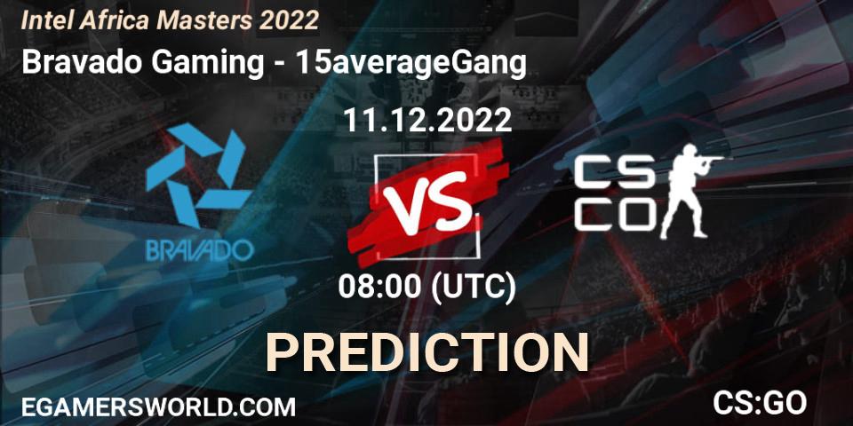 Bravado Gaming vs 15averageGang: Match Prediction. 11.12.2022 at 08:00, Counter-Strike (CS2), Intel Africa Masters 2022