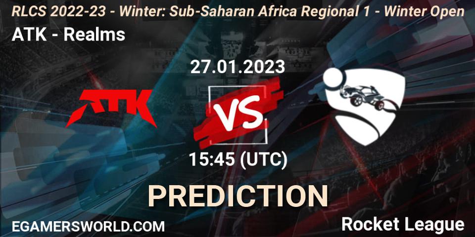 ATK vs Realms: Match Prediction. 27.01.2023 at 15:45, Rocket League, RLCS 2022-23 - Winter: Sub-Saharan Africa Regional 1 - Winter Open