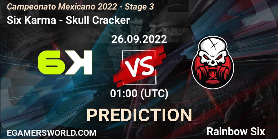 Six Karma vs Skull Cracker: Match Prediction. 26.09.2022 at 01:00, Rainbow Six, Campeonato Mexicano 2022 - Stage 3