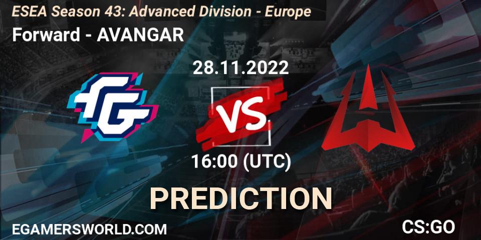 Forward vs AVANGAR: Match Prediction. 28.11.22, CS2 (CS:GO), ESEA Season 43: Advanced Division - Europe