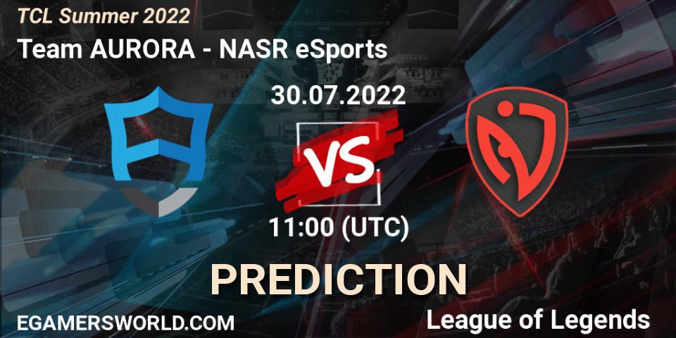Team AURORA vs NASR eSports: Match Prediction. 30.07.22, LoL, TCL Summer 2022