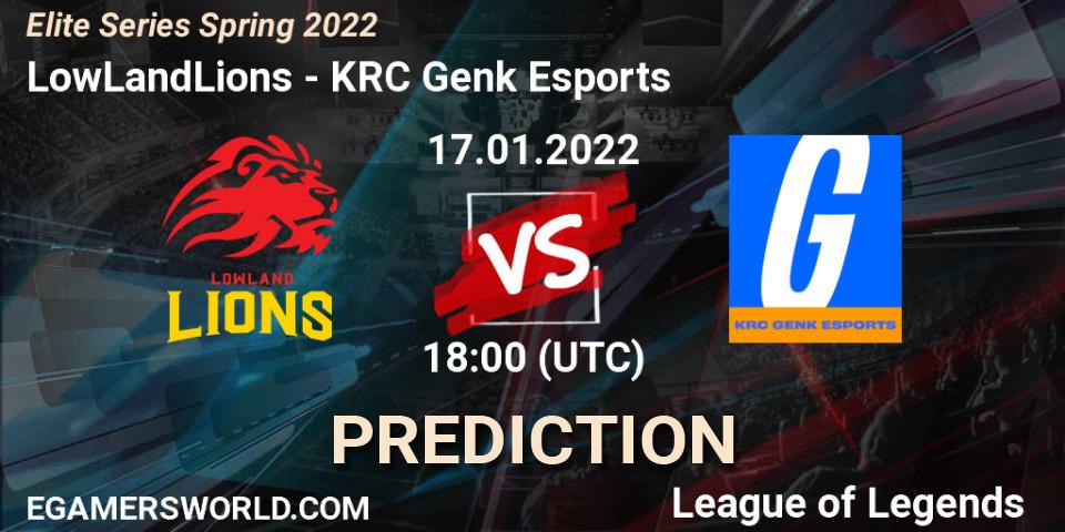 LowLandLions vs KRC Genk Esports: Match Prediction. 17.01.2022 at 18:00, LoL, Elite Series Spring 2022