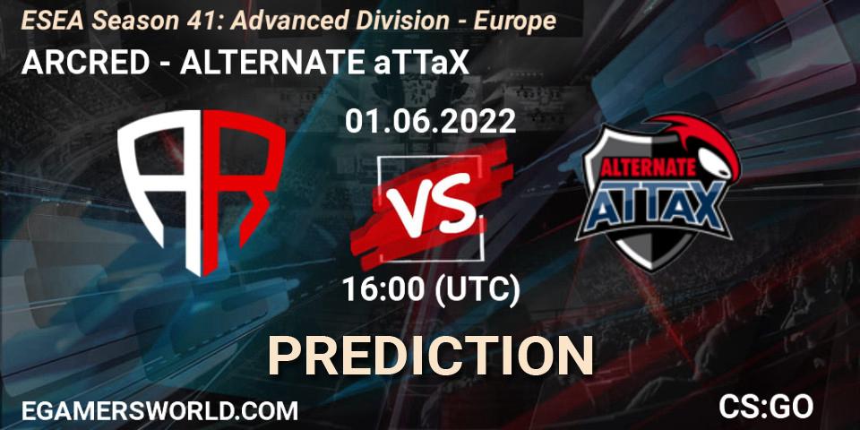 ARCRED vs ALTERNATE aTTaX: Match Prediction. 01.06.2022 at 16:00, Counter-Strike (CS2), ESEA Season 41: Advanced Division - Europe