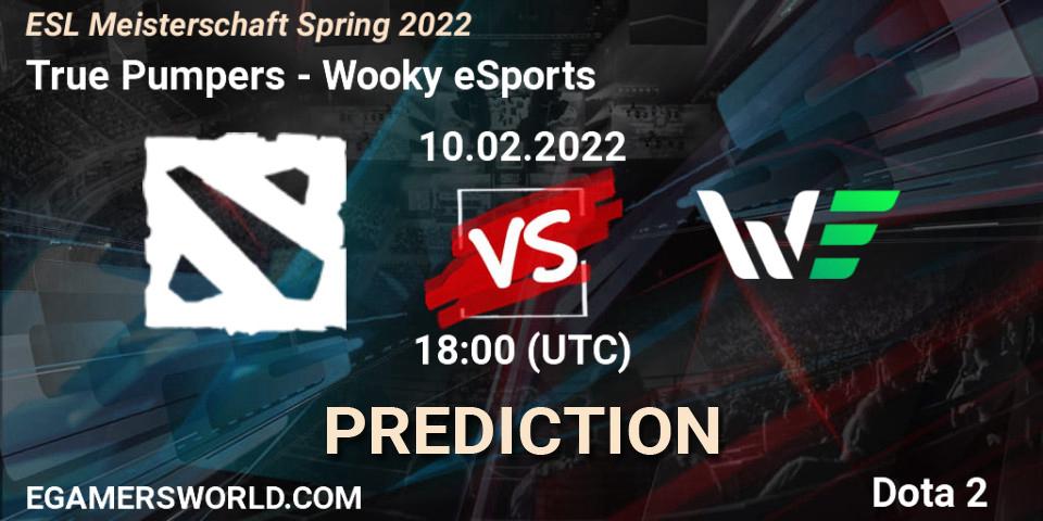 True Pumpers vs Wooky eSports: Match Prediction. 10.02.2022 at 18:00, Dota 2, ESL Meisterschaft Spring 2022