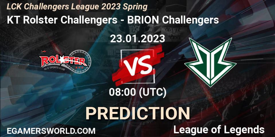 KT Rolster Challengers vs Brion Esports Challengers: Match Prediction. 23.01.2023 at 08:35, LoL, LCK Challengers League 2023 Spring